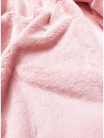 Ružová dámska bunda s mechovitým kožúškom pre prechodné obdobie (M-1733)