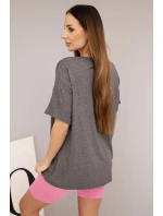 Dámská bavlněná souprava s model 21865118 a legínami s lampasem béžová - K-Fashion