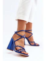 Modne Sandały Na Obcasie Niebieskie Josette