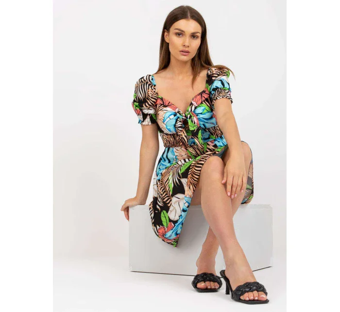 Šaty DHJ SK 15836.51 čierna a modrá