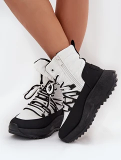 Dámske snežnice Big Star so zipsom - White/Black