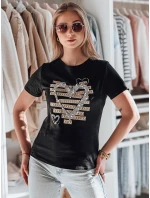 Dámske tričko so srdcom MARISS čierne FashionStreet RY2740