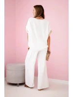 Súprava z viskózy so zlatým lemovaním ecru