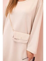 Dámská viskózová sukýnka Plus Size s model 21232409 na řetízku béžová - K-Fashion