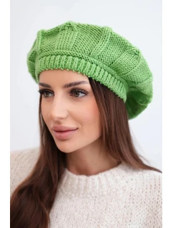Dámska zimná vlnená čiapka baretka K414 zelená