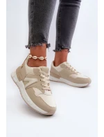 Dámské tenisky z ekologické kůže béžové model 21657655 - Boto Dámské tenisky z ekologické kůže béžové model 21657655 - Boto