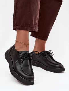 Skórzane Półbuty Damskie Maciejka K7189-01 Czarne