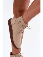 Dámské kožené barefoot polobotky s izolací model 22366434 béžové - Zazoo Dámské kožené barefoot polobotky s izolací model 22366434 béžové - Zazoo