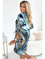 SOPHIE Pohodlné dámské oversize šaty s kapsami a se vzorem světle model 20543692 - numoco SOPHIE Pohodlné dámské oversize šaty s kapsami a se vzorem světle model 20543692 - numoco