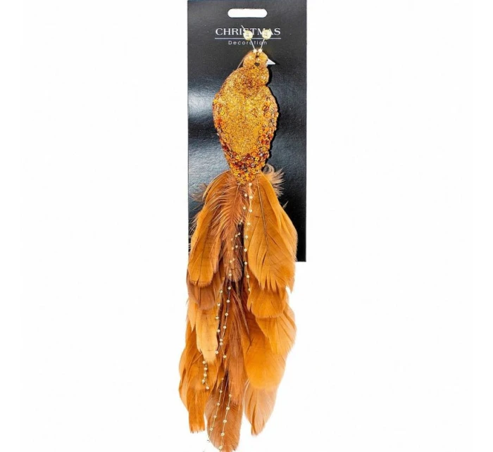 OZDOBNÝ VTÁK NA KLIPE 38CM BRONZ A MEĎ