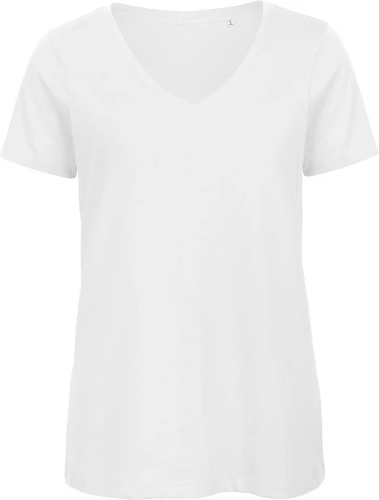 B&C Inspire V T /women_° Dámske tričko s výstrihom do V 01.TW45 biele