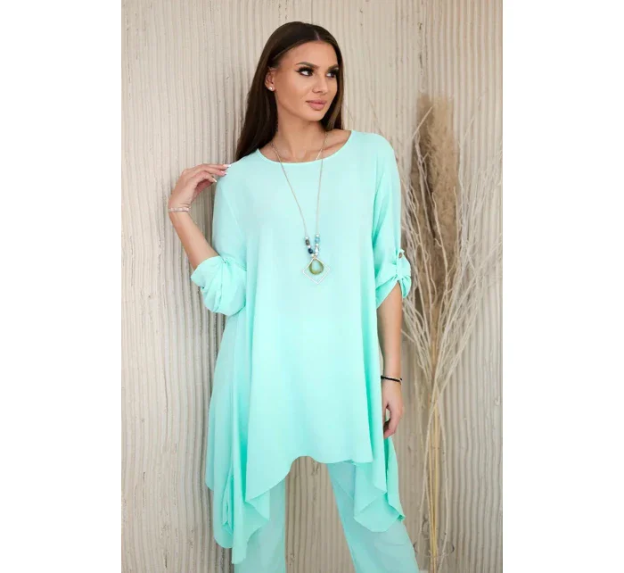 Sada halenky + kalhot s přívěskem světlá máta