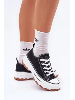 Niskie Trampki Damskie Na Platformie Czarne Aradwin