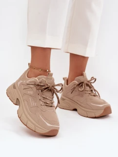 Dámské sportovní tenisky s dvojitým šněrováním béžové model 21710167 - Boto