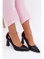 Elegantní Lodičky na Podpatku model 22100000 Černé - VINCEZA