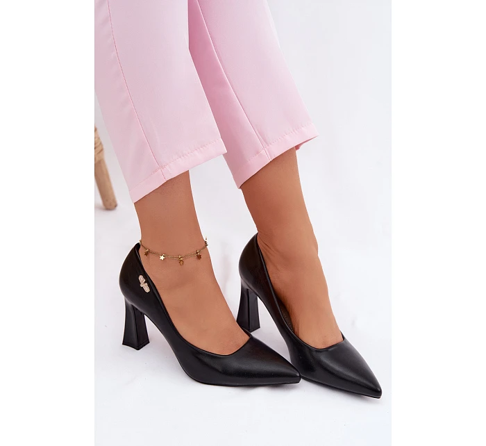 Elegantní Lodičky na Podpatku model 22100000 Černé - VINCEZA
