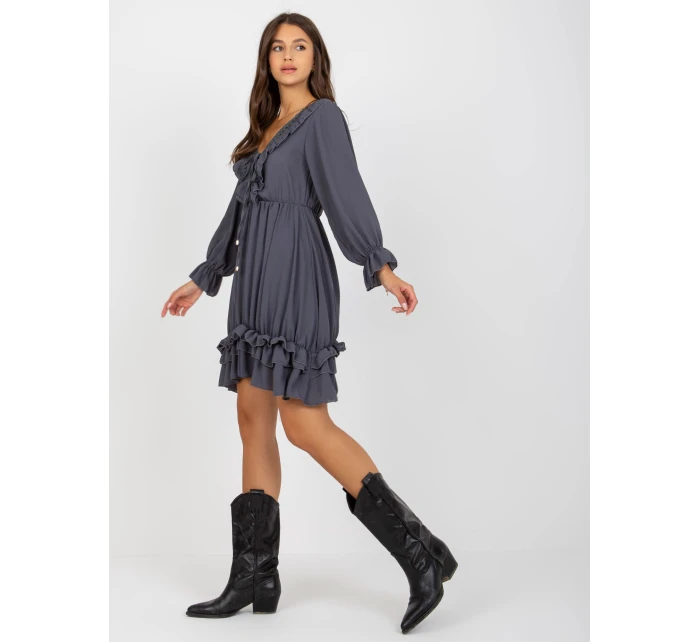 Šaty TW SK BI grafit model 21264342 - FPrice Šaty TW SK BI grafit model 21264342 - FPrice