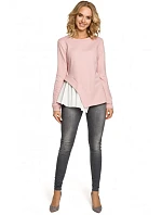 M333 Asymetrická vrstvená blúzka - púdrová
