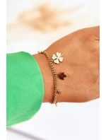 Módny náramok s ďatelinou a zlatými lístkami