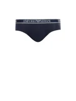 Pánské slipy 3Pack  tm. modré se zelenou  model 19908021 - Emporio Armani