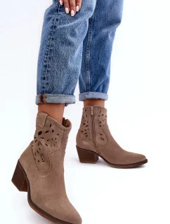 Boty na podpatku model 20646529 hnědé Step in style - Inello