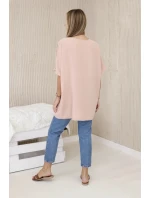 Blúzka nadrozmernej veľkosti s príveskom tmavo púdrovo ružovej farby Blúzka nadrozmernej veľkosti s príveskom tmavo púdrovo ružovej farby