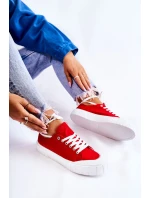 Damskie Trampki Na Platformie Czerwone Comes