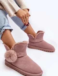 Růžové dámské semišové sněhule s model 21642374 - Boto