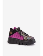 Skórzane Sneakersy Na Platformie Maciejka 06767-15 Fuksja