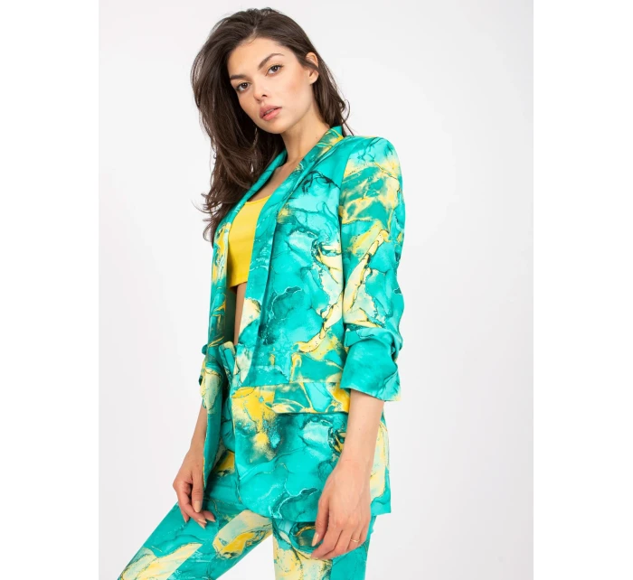 Dámské sako DHJ MA tyrkysové model 17445444 - FPrice Dámské sako DHJ MA tyrkysové model 17445444 - FPrice