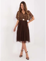 Sukienka MI SK model 21724545 brązowy - FPrice Sukienka MI SK model 21724545 brązowy - FPrice