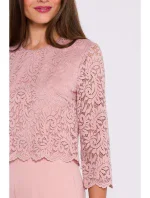 model 20531314 Kombinéza s krajkovými detaily pudrová - STYLOVE