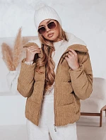 Dámska zimná manšestrová bunda TRENDYGLAM tmavo béžová FashionStreet TY4359