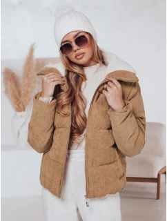 Dámská zimní manšestrová bunda tmavě béžová Dstreet model 21978704 - FashionStreet