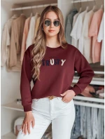 Dámská oversize mikina s výšivkou vínová Dstreet model 21988057 - FashionStreet