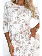 Dámské sportovní šaty s zavazováním a se vzorem květů model 20522700 - numoco Dámské sportovní šaty s zavazováním a se vzorem květů model 20522700 - numoco