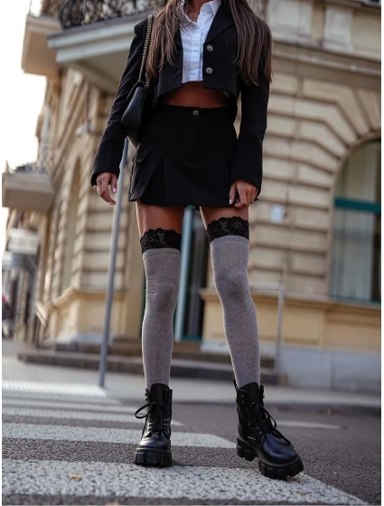 Ponožky Milena 1085 so širokou čipkou 37-41