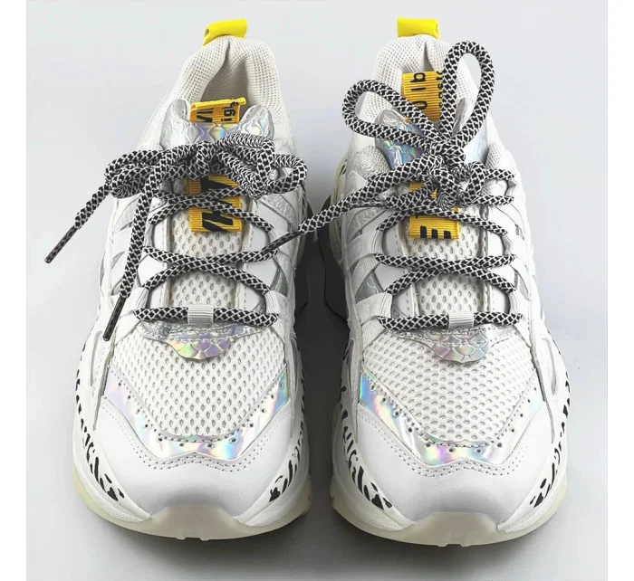 Biele dámske seakersy s panterím vzorom (BX1827-SP)