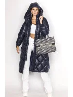 DŁUGA KURTKA PUCHOWA DAMSKA GRANATOWA model 21244364 - Ann Gissy