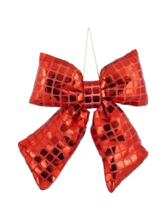 Dekoratívna mašľa 15x17 cm červená sľuda