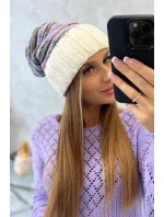Dámska čiapka Feba K330 ecru+violet