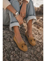 Dámske ploché mokasíny s lemovaním z imitácie semišu Camel Bluebell Dámske ploché mokasíny s lemovaním z imitácie semišu Camel Bluebell