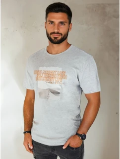Pánske sivé tričko s potlačou FashionStreet RX5488