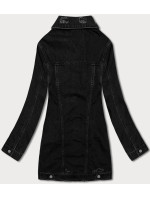 Čierna dámska džínsová bunda s pretrhnutiami (POP5910-K)