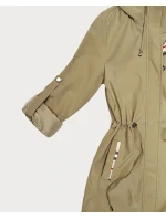 Dámska piesková bunda s kockovaným lemovaním Goodlookin (KK60411-4#)