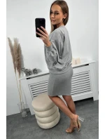 Blúzka + pruhované šaty šedej Blúzka + pruhované šaty šedej