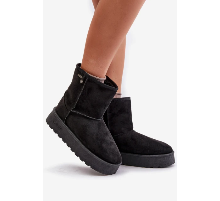 Wysokie Śniegowce Damskie Na Platformie Big Star OO274898 Czarne Wysokie Śniegowce Damskie Na Platformie Big Star OO274898 Czarne