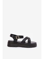 Dámské Sandály Na Platformě Z Eko Kůže Černé model 21688473 - Boto Dámské Sandály Na Platformě Z Eko Kůže Černé model 21688473 - Boto