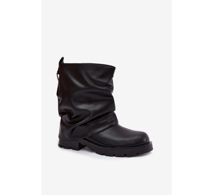 Zateplené dámské kotníkové boty s lemem černé model 21788111 - Boto Zateplené dámské kotníkové boty s lemem černé model 21788111 - Boto