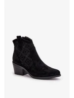 Acorn členkové topánky Kovbojské topánky na zips Eco Suede Black S.Barski